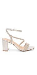 Mars 17 Mid Heel Rhinestone Ankle Strap Sandal