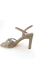 Satin High Heel Ankle Strap Sandal