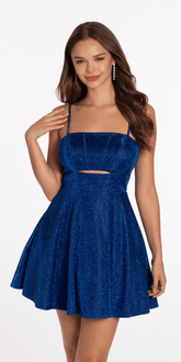 Glitter Peek-A -Boo Skater Dress