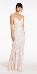 Sequin Lace Up Back Column Dress