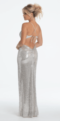 Sequin Tie Back Column Dress