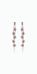 Rhinestone Daisy Double Stand Earrings