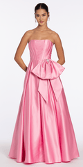 Strapless Satin Coreset Ballgown with Side Bow