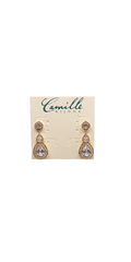 Double Teardrop Halo Earrings
