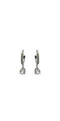 Channel Set Teardrop Hoop Earrings