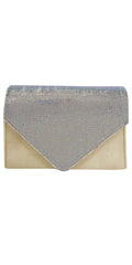 Satin Rhinestone Envelope Handbag