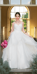 Sweetheart Organza Wrap Ballgown with 3D Shoulder Straps