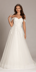 Sweetheart Tulle Floral Lace Off the Shoulder Ballgown