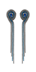 4 Strand Rhinestone Dangle Earrings