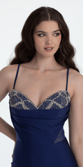 Spandex Beaded Sweetheart Trumpet Dress with Illusion Side Panels