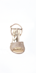 Satin Rhinestone Strappy High Heel Sandal
