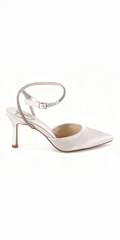 Satin Rhinestone Double Strap Slingback Sandal