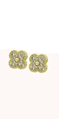 Clover Rhinestone Stud Earrings