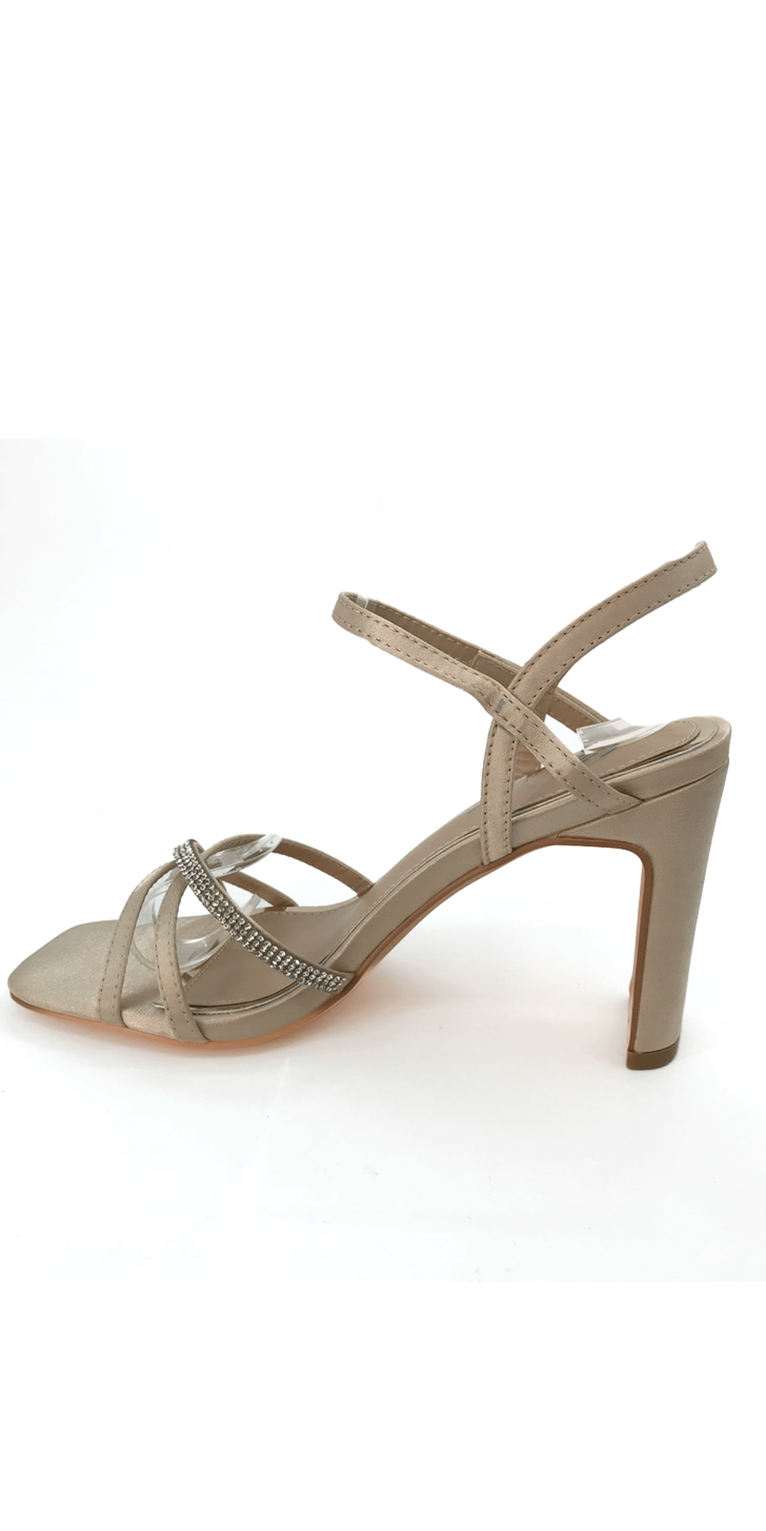Satin High Heel Ankle Strap Sandal