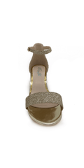 Low Heel Glitter  Ankle Strap Sandal