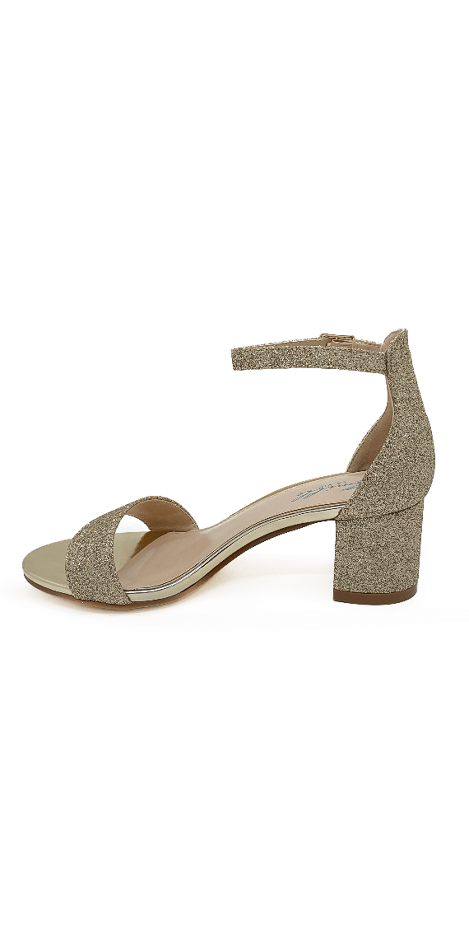 Low Heel Glitter  Ankle Strap Sandal