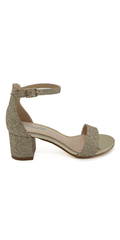 Low Heel Glitter  Ankle Strap Sandal