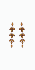 Triple Leaf Linear Drop Earrings