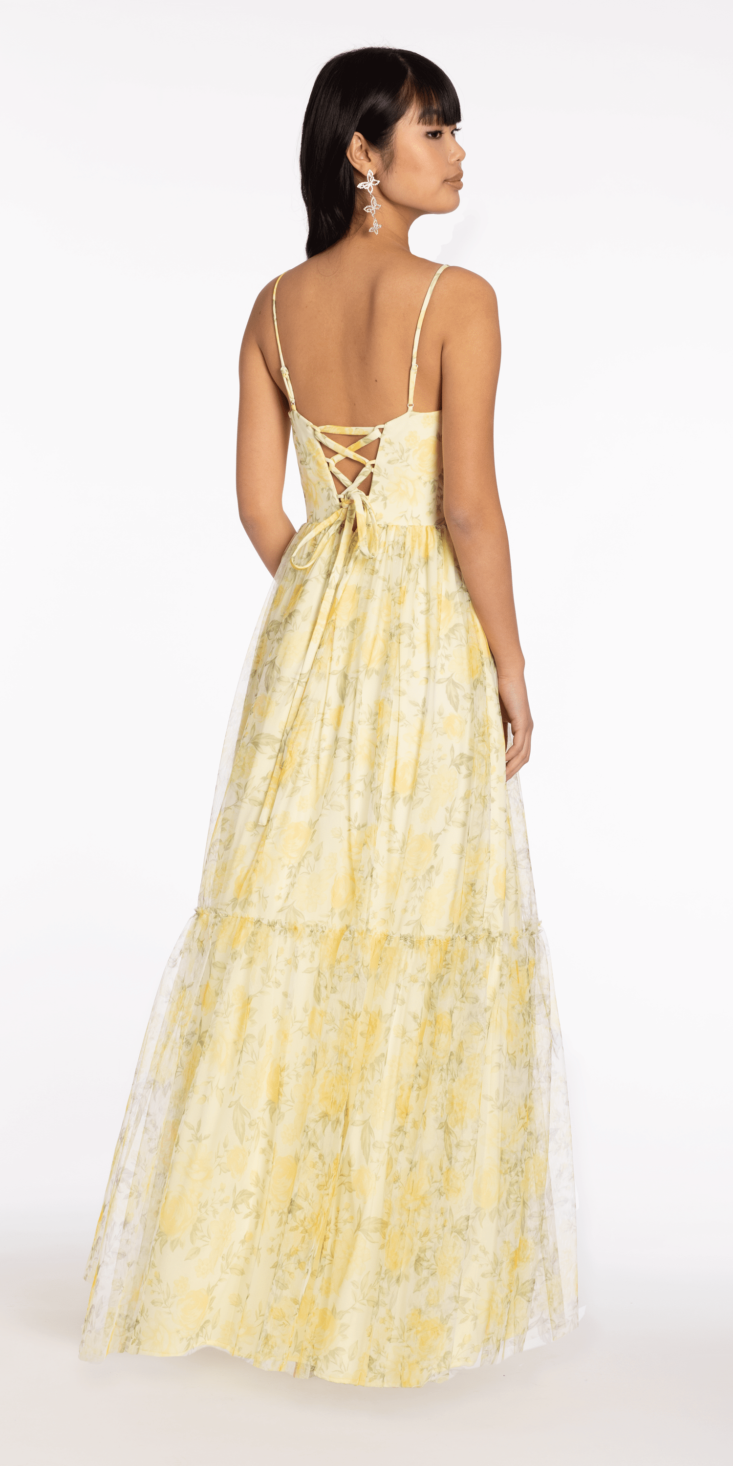 Sweetheart Mesh Floral Print Ballgown