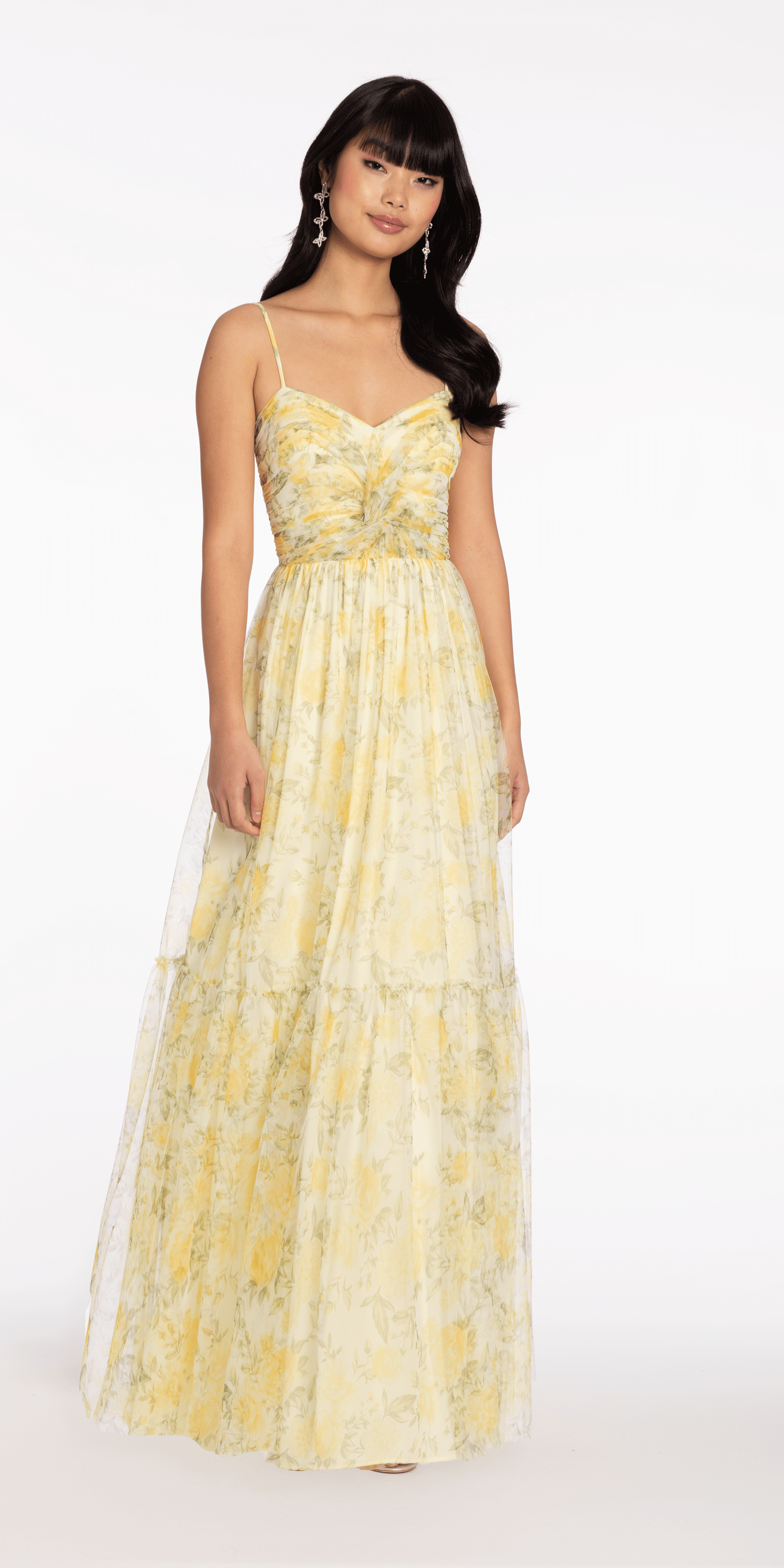 Sweetheart Mesh Floral Print Ballgown
