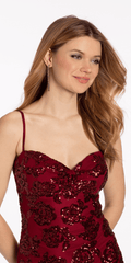 Rose Sequin Mesh Sweetheart Bodycon Dress