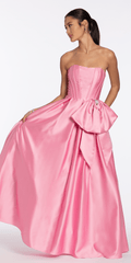Strapless Satin Coreset Ballgown with Side Bow