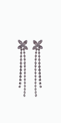 Rhinestone Butterfly Double Stand Earrings
