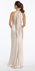 Satin Halter Column Dress