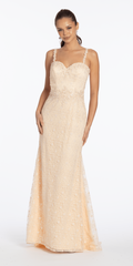 Sweetheart Lace Trumpet Dress with Pearl Detail