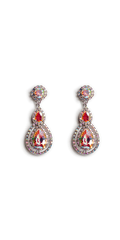 Double Teardrop  Halo Earrings