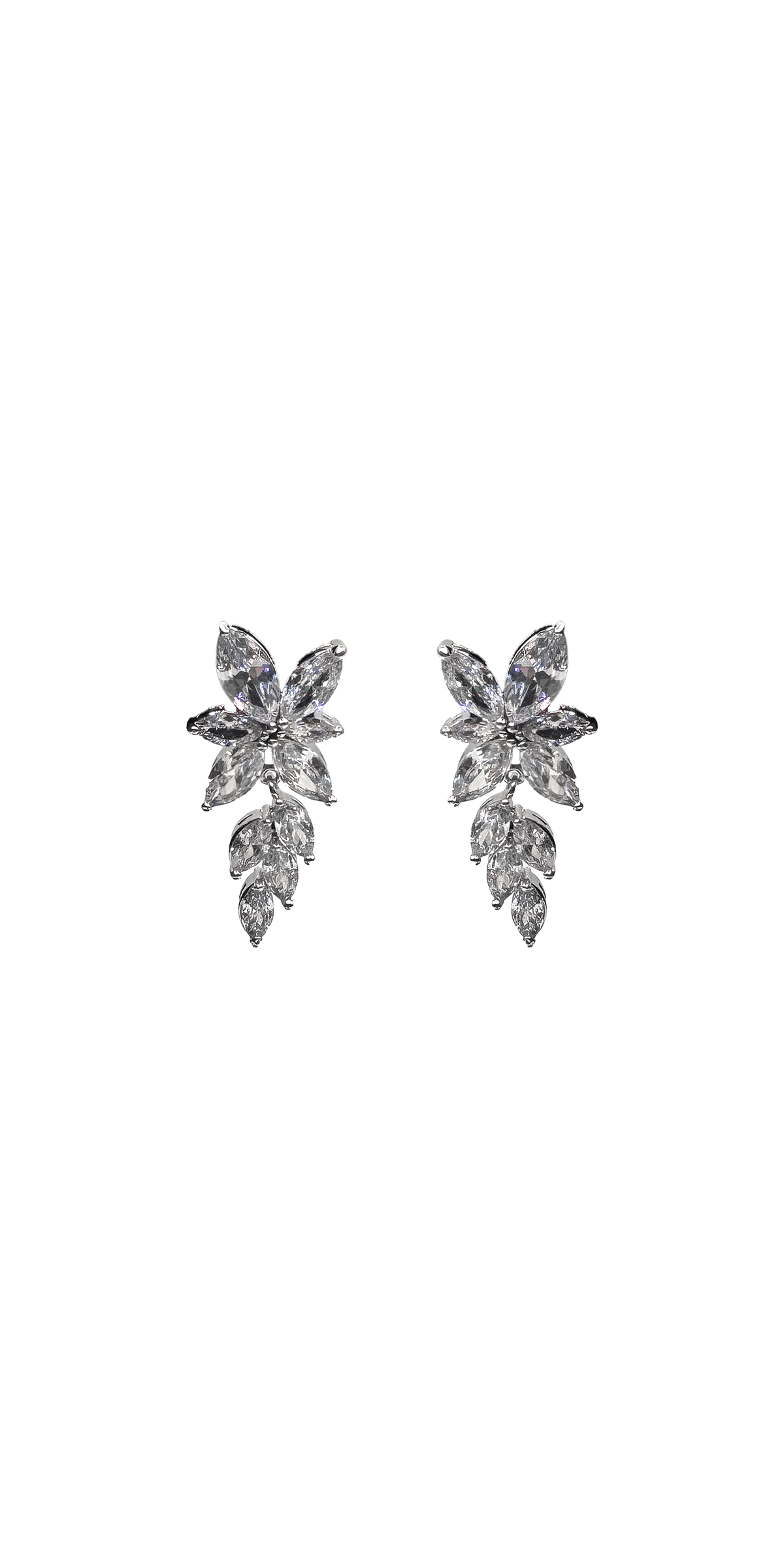 Cluster Stone Drop Cubic Zirconia Earrings