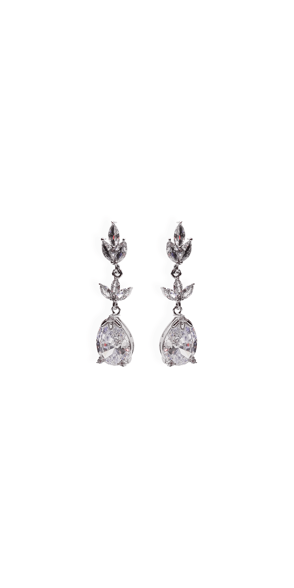 Mini Triple Leaf Teardrop Earrings