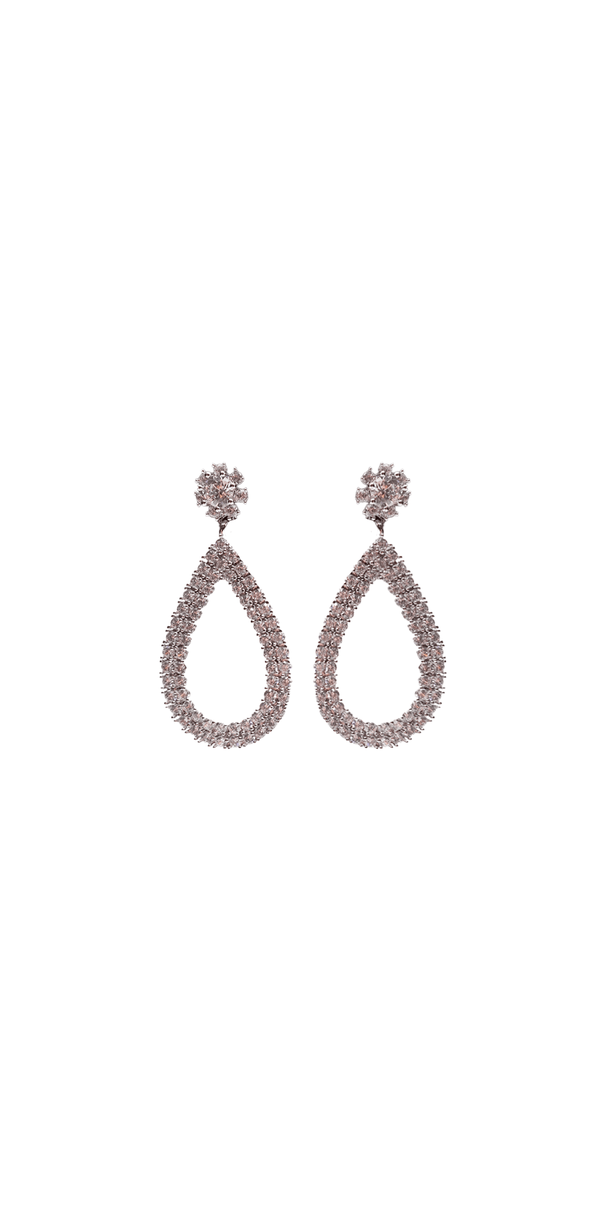 Halo Stone Open Drop Earrings