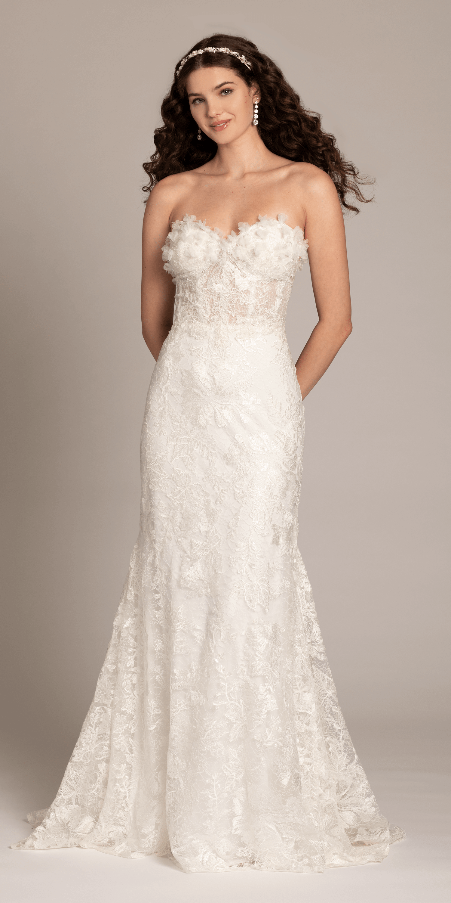 Sweetheart 3D Embellished Lace Corset Mermaid Dress