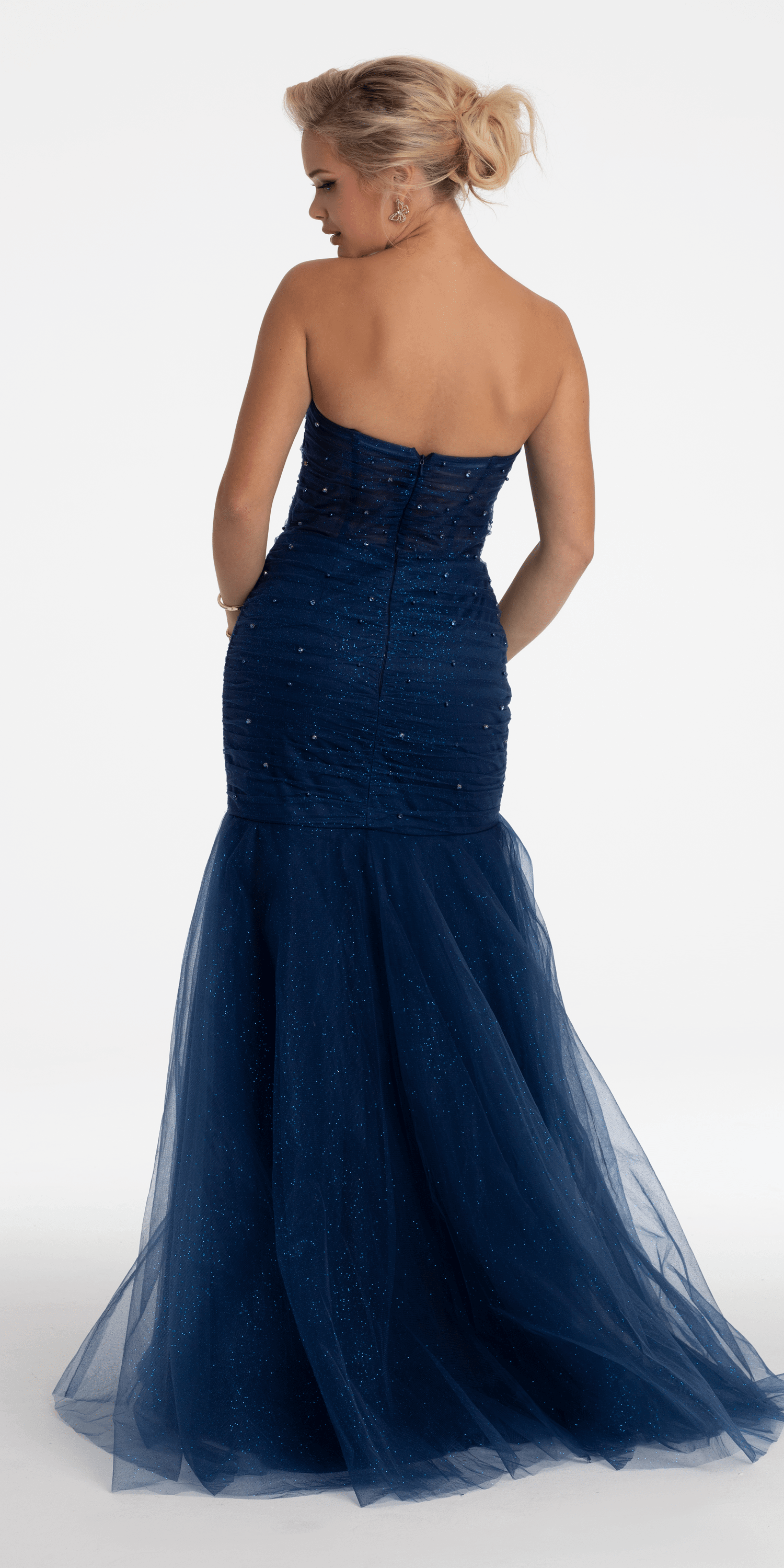 Sweetheart Sequin Glitter Mermaid Dress with Stone Accents