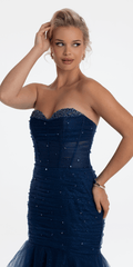 Sweetheart Sequin Glitter Mermaid Dress with Stone Accents
