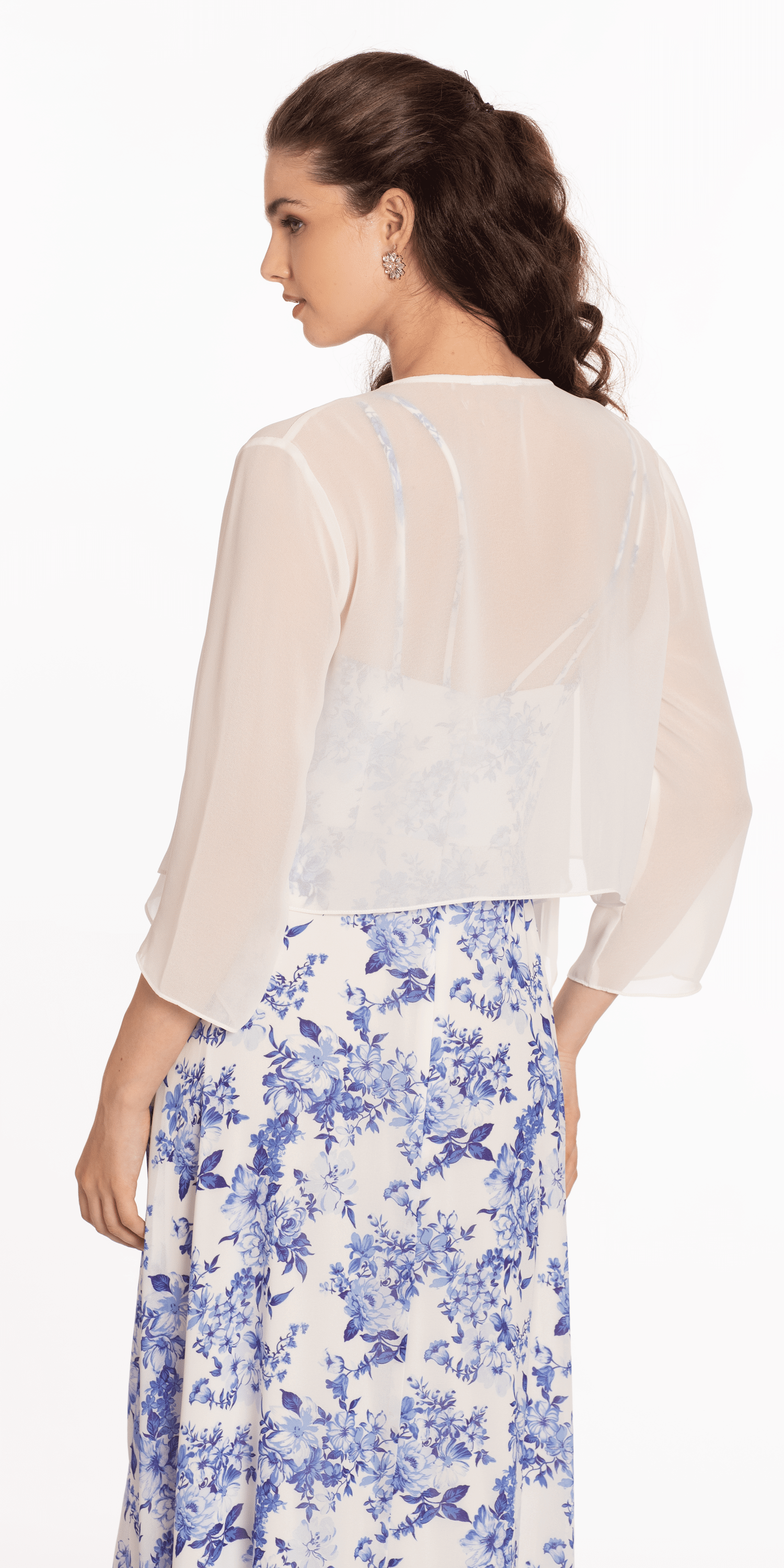 Chiffon Drape Front Jacket with Sleeves