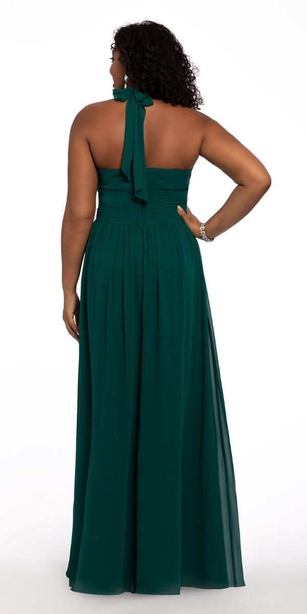 Tie Neck Halter Dress - Plus