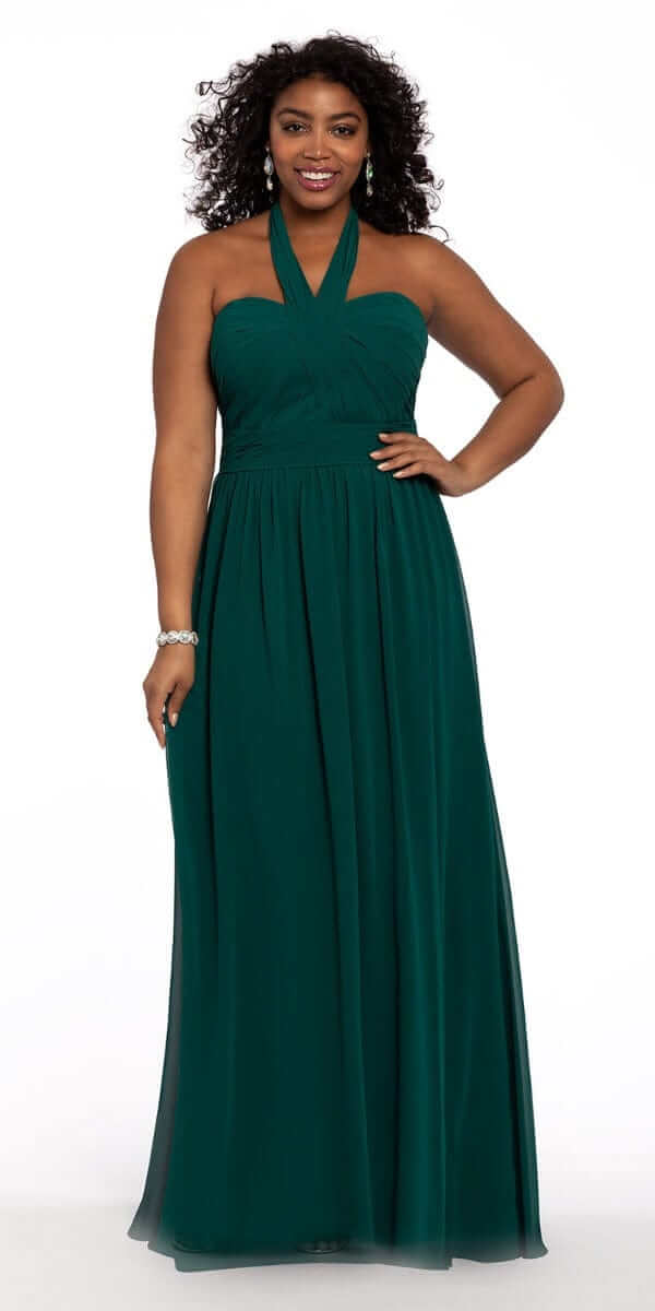 Tie Neck Halter Dress - Plus