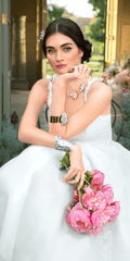 Sweetheart Organza Wrap Ballgown with 3D Shoulder Straps