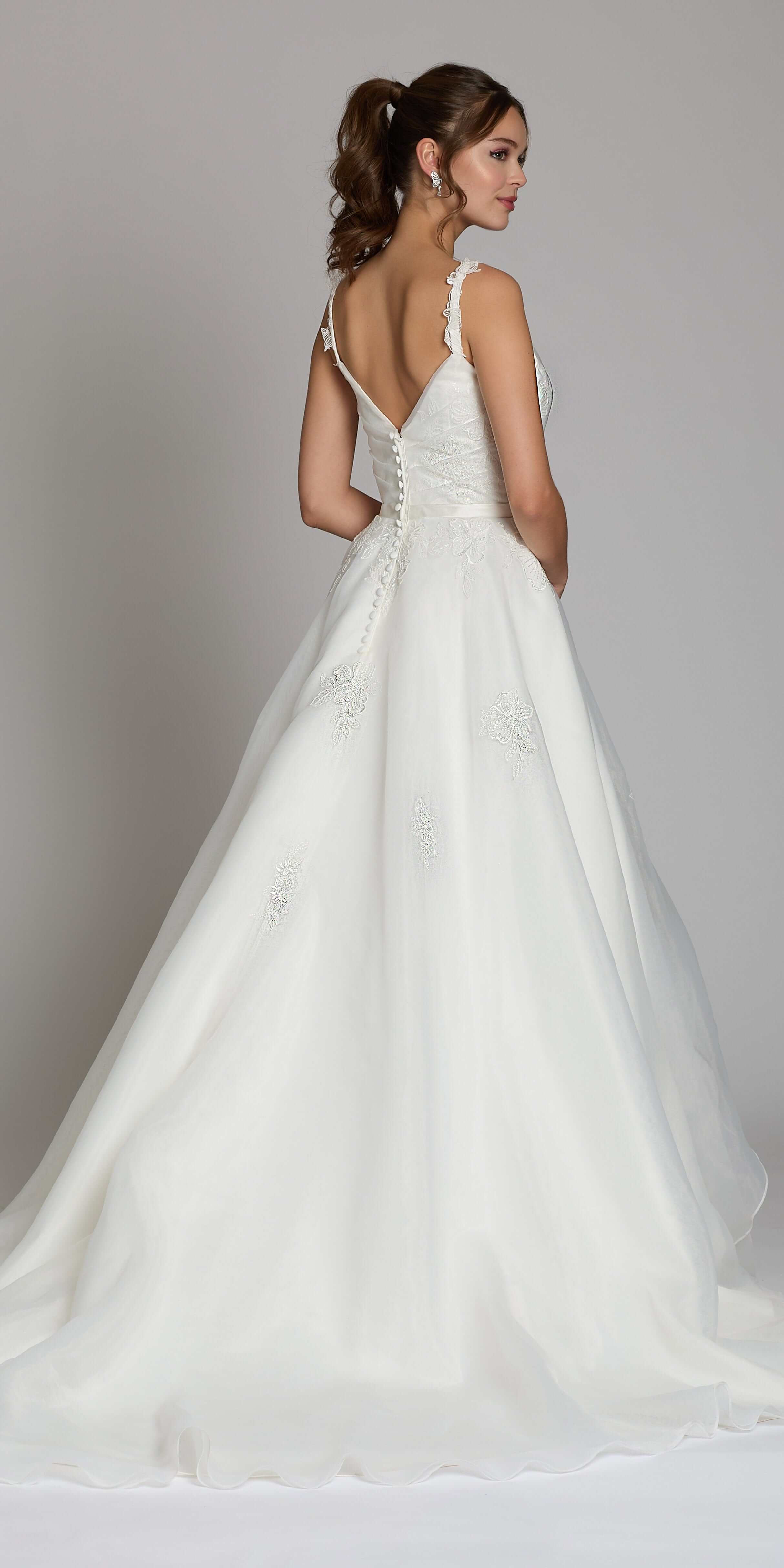 Sweetheart Organza Wrap Ballgown with 3D Shoulder Straps