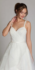 Sweetheart Organza Wrap Ballgown with 3D Shoulder Straps
