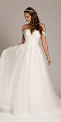 Sweetheart Tulle Floral Lace Off the Shoulder Ballgown