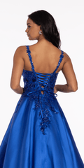 Sweetheart Floral Applique Mikado Ballgown with Pockets