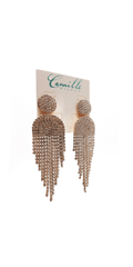 Button Post Graduated Rhinestone Earrings