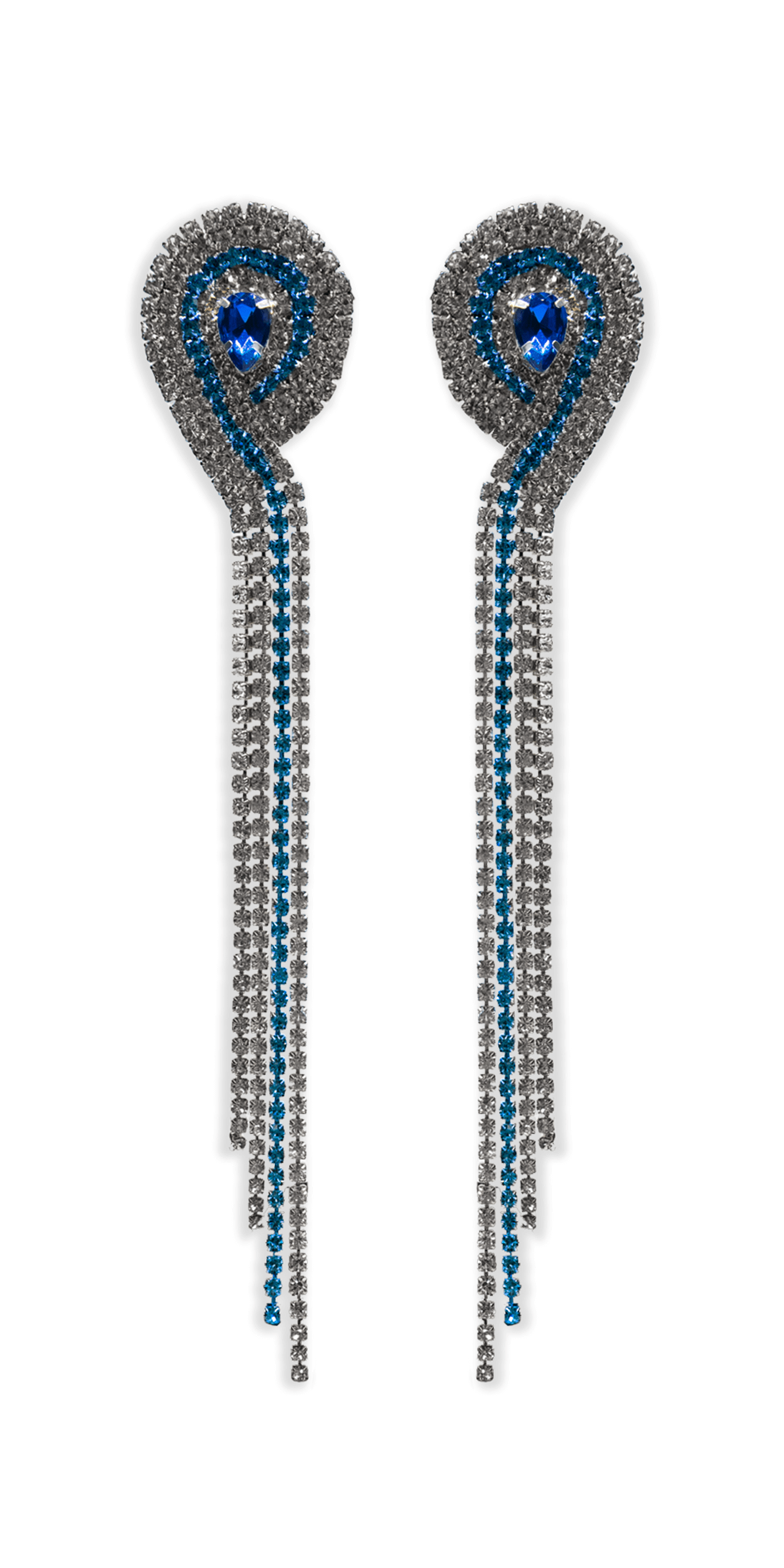 4 Strand Rhinestone Dangle Earrings