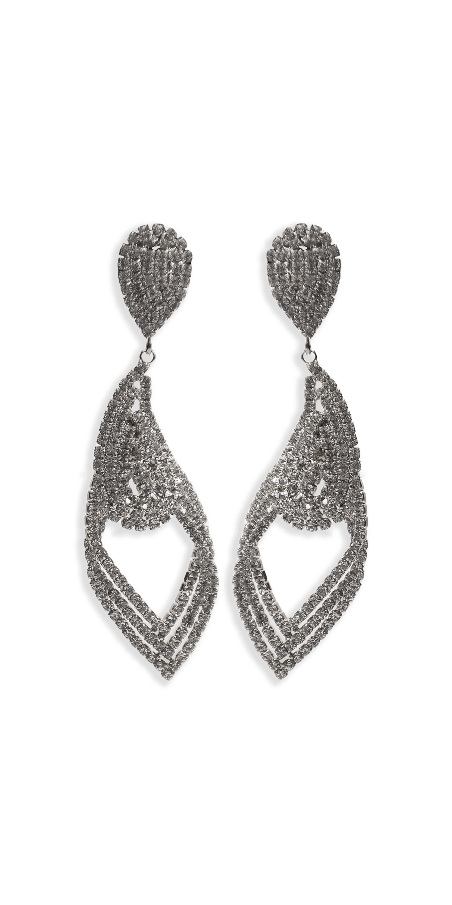Rhinestone Filigree Teardrop Earrings