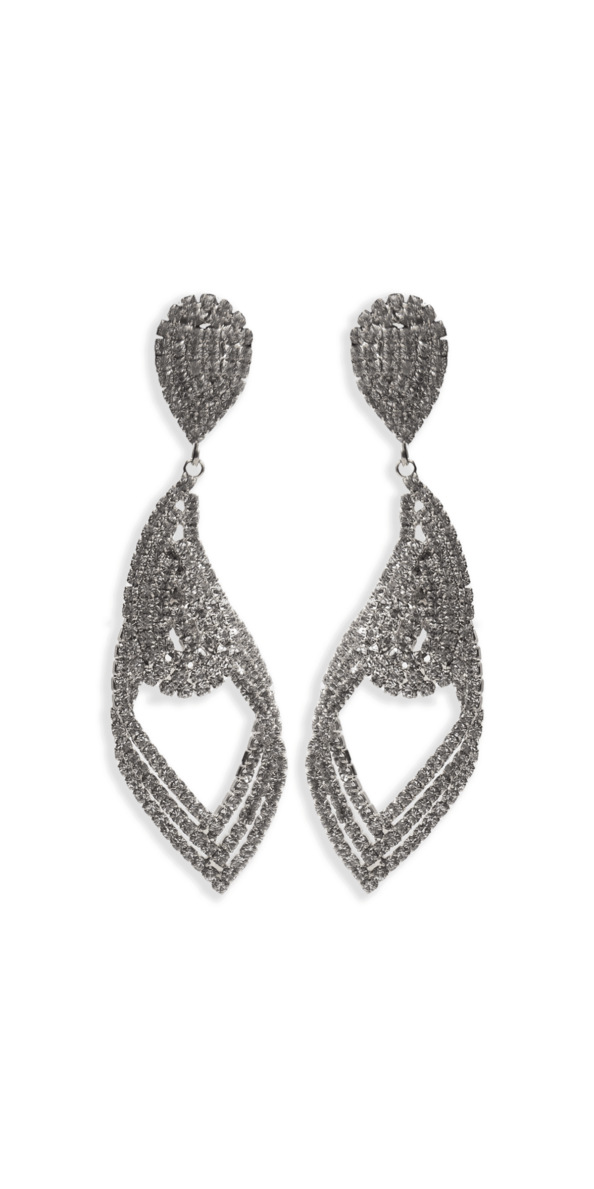 Rhinestone Filigree Teardrop Earrings