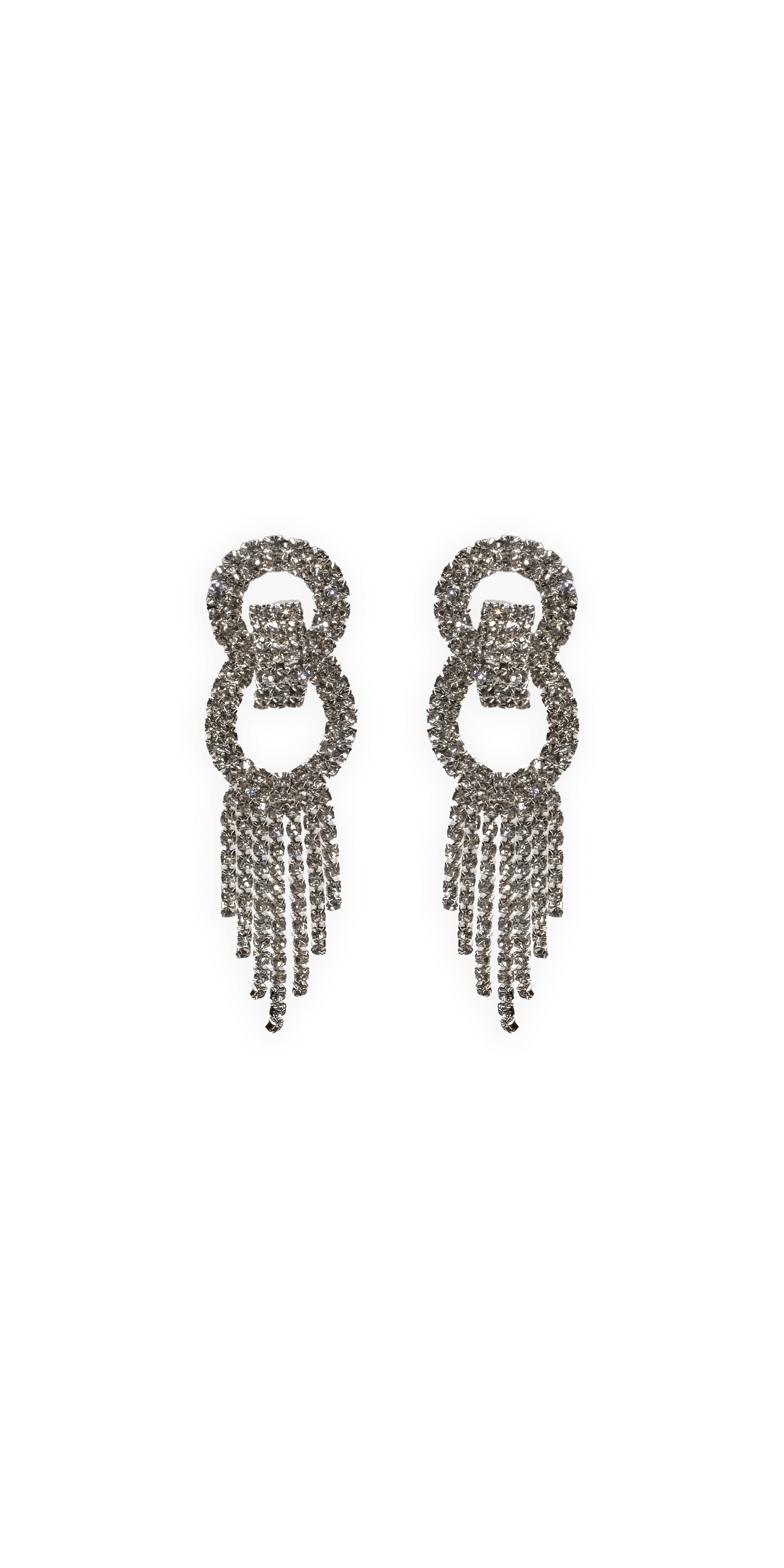 Rhinestone Interlock Multi Strand Earrings