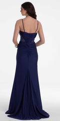 Spandex Beaded Sweetheart Trumpet Dress with Illusion Side Panels
